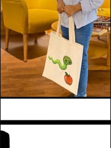 شنطة قماشية - ثعبان وتفاحة